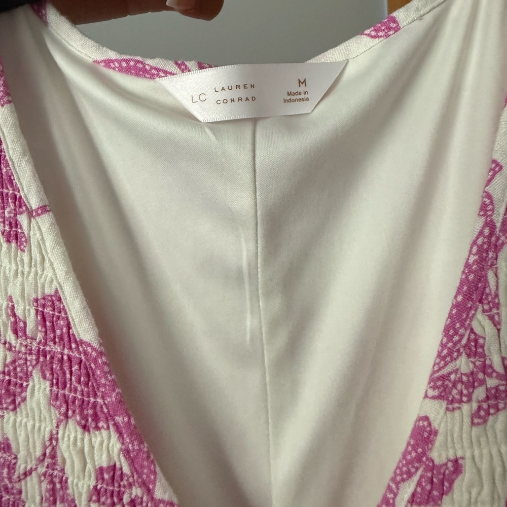 LC Lauren Conrad Pink and White Floral Midi Dress - Picture 12 of 12